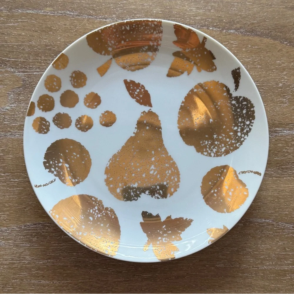 Crate&Barrel metallic gold plates - set of 2